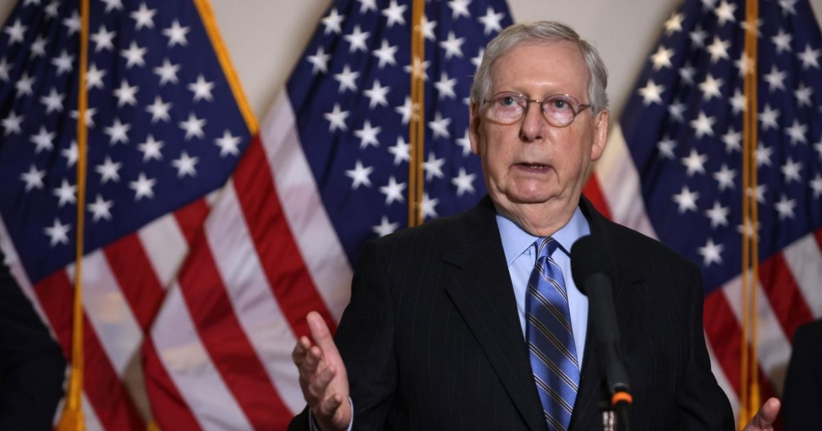 Senate Majority Leader Sen. Mitch McConnell speaks after the weekly Senate Republican Policy Luncheon on Aug. 4, 2020, on Capitol Hill in Washington, D.C.