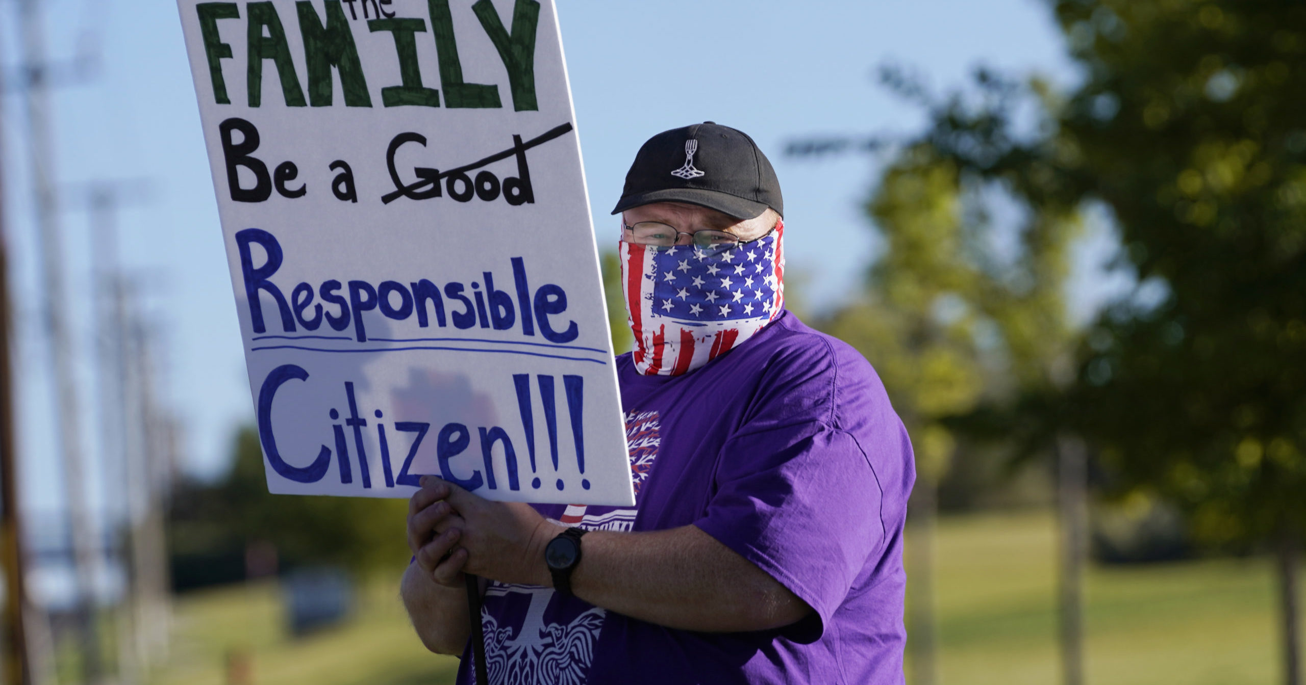 Law enforcement supporters protest during a rally on Sep. 3, 2020, in West Valley City, Utah.