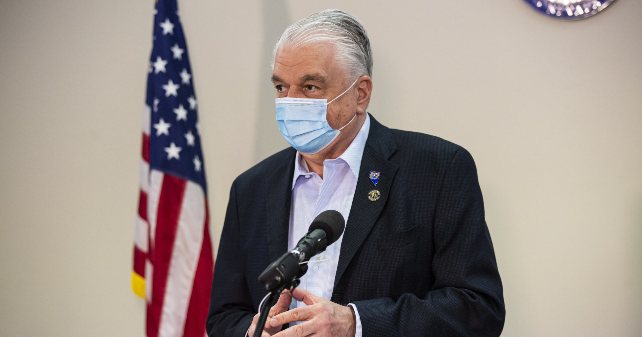 Nevada Gov. Steve Sisolak gives an update on the state's coronavirus response on Sep. 3, 2020, in Las Vegas.