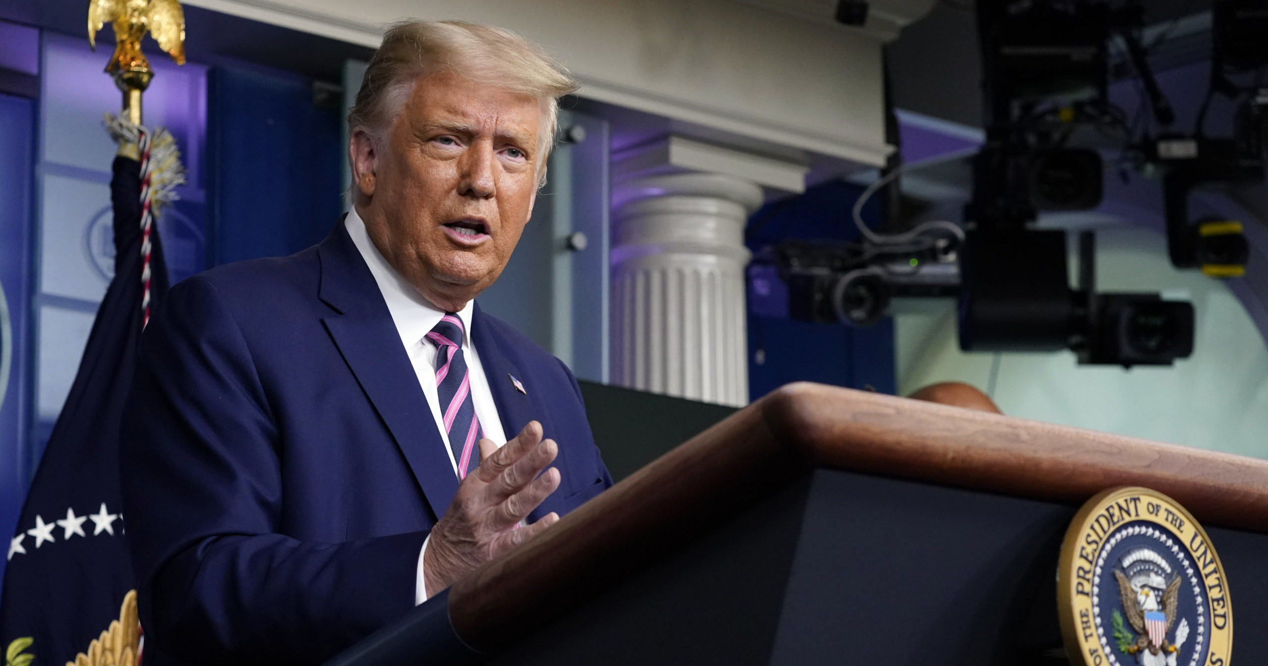 President Donald Trump speaks during a news conference in the White House on Sept. 18, 2020, in Washington, D.C.