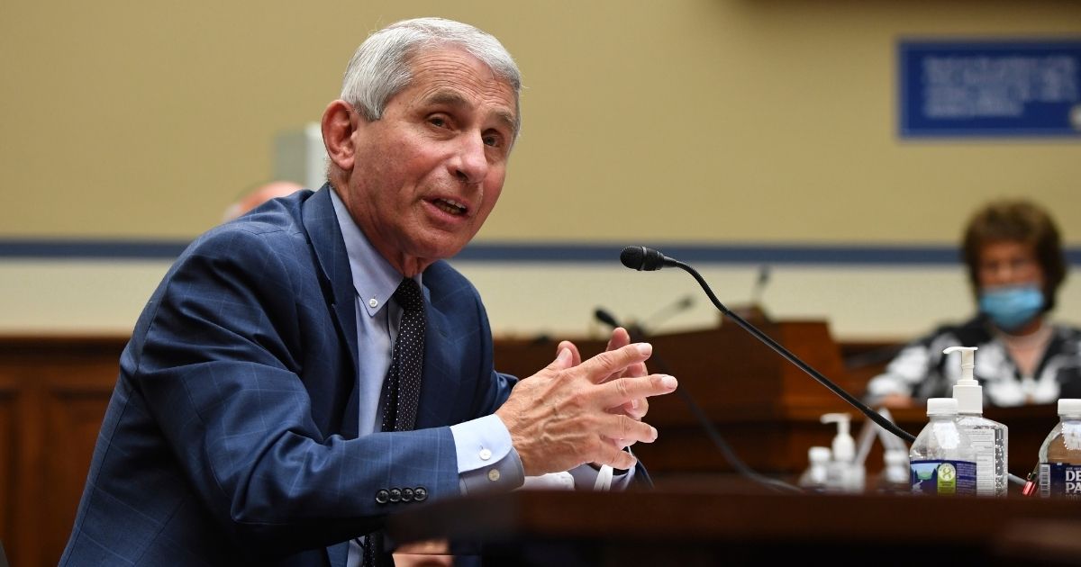 Dr. Anthony Fauci, director of the National Institute for Allergy and Infectious Diseases, speaks on July 31, 2020, on Capitol Hill in Washington.