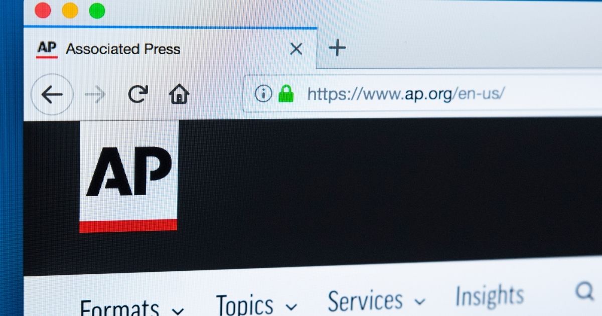 The homepage of the official website for The Associated Press is pictured above.