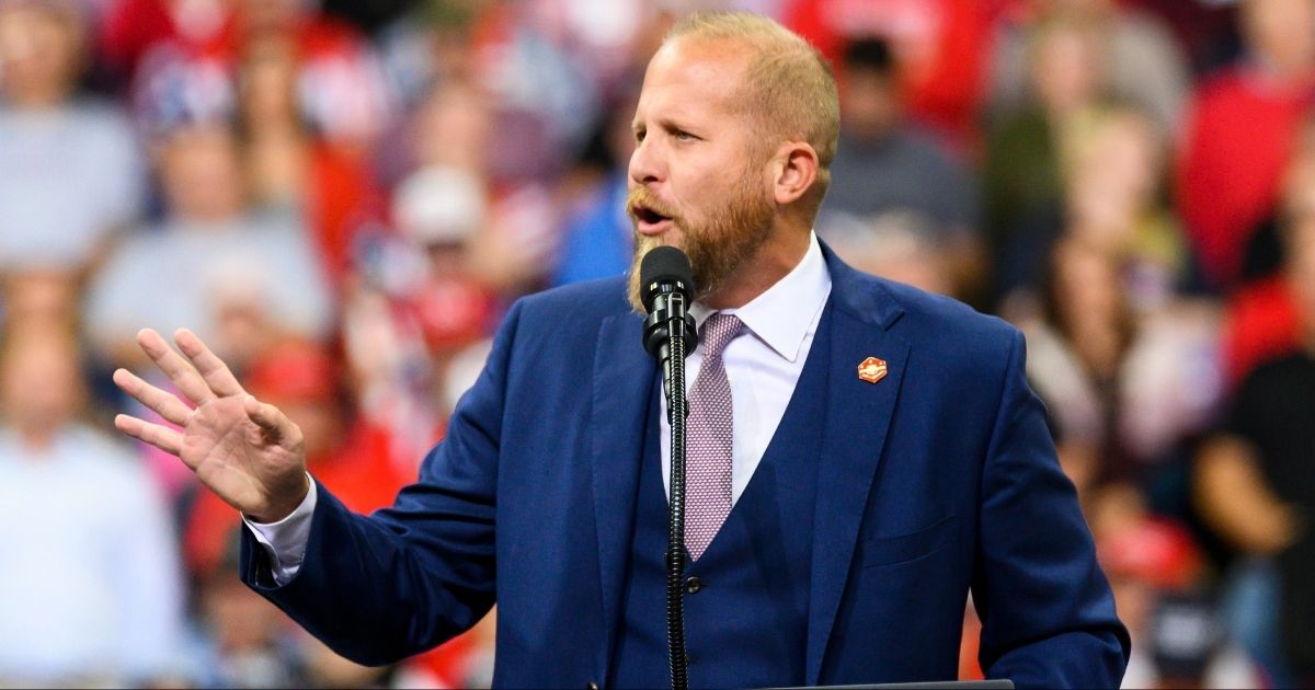 Brad Parscale speaks before a rally for President Donald Trump on Oct. 10, 2019, in Minneapolis.