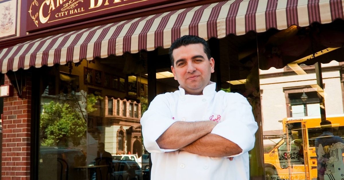 Buddy Valastro stands in front of Carlo's Bake Shop in Hoboken, New Jersey.