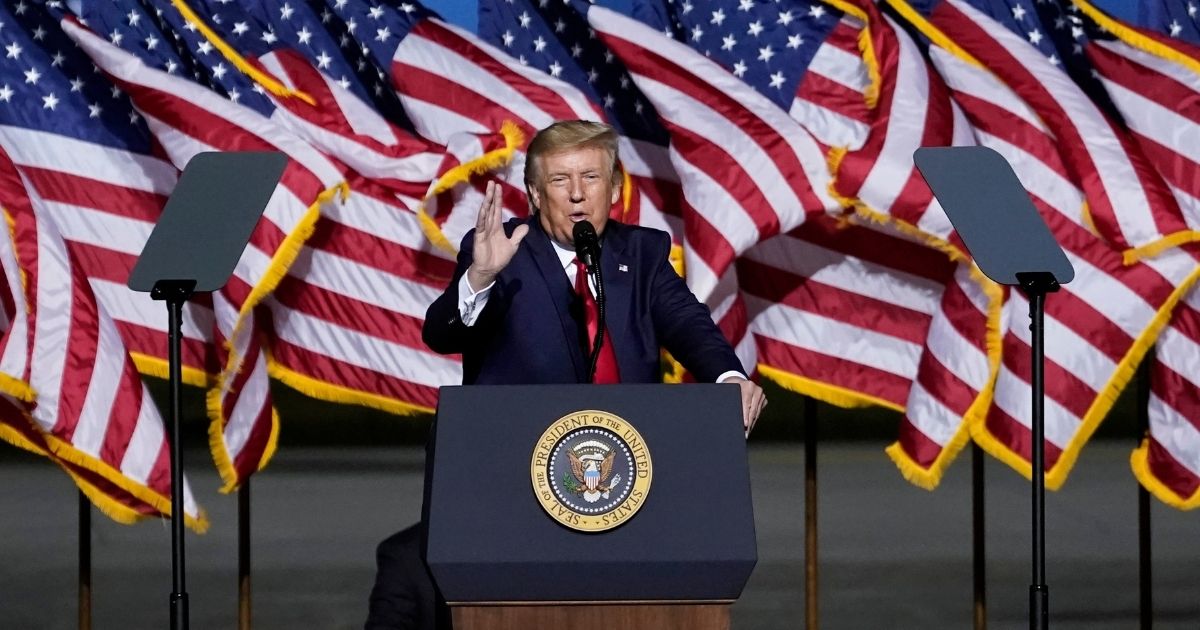 President Donald Trump speaks during a campaign rally at Newport News/Williamsburg International Airport on Sep. 25, 2020 in Newport News, Virginia.