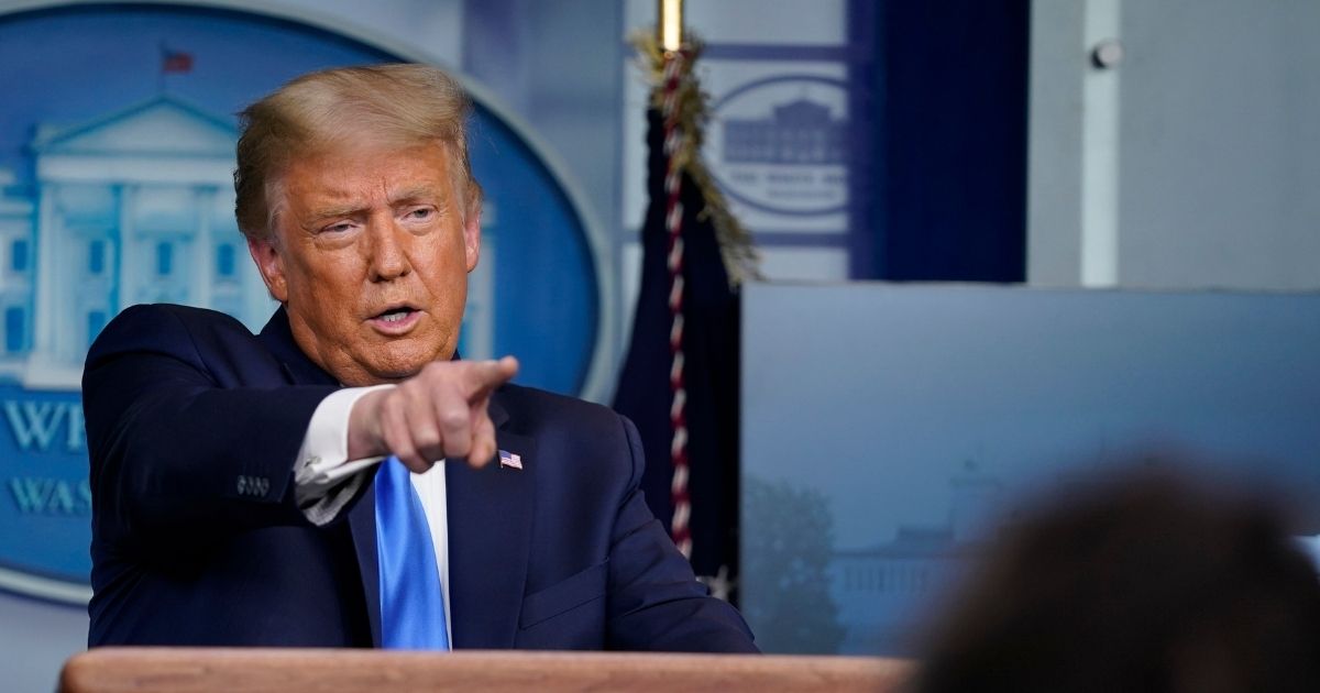President Donald Trump speaks during a news conference in the James Brady Press Briefing Room of the White House on Sept. 23, 2020, in Washington.