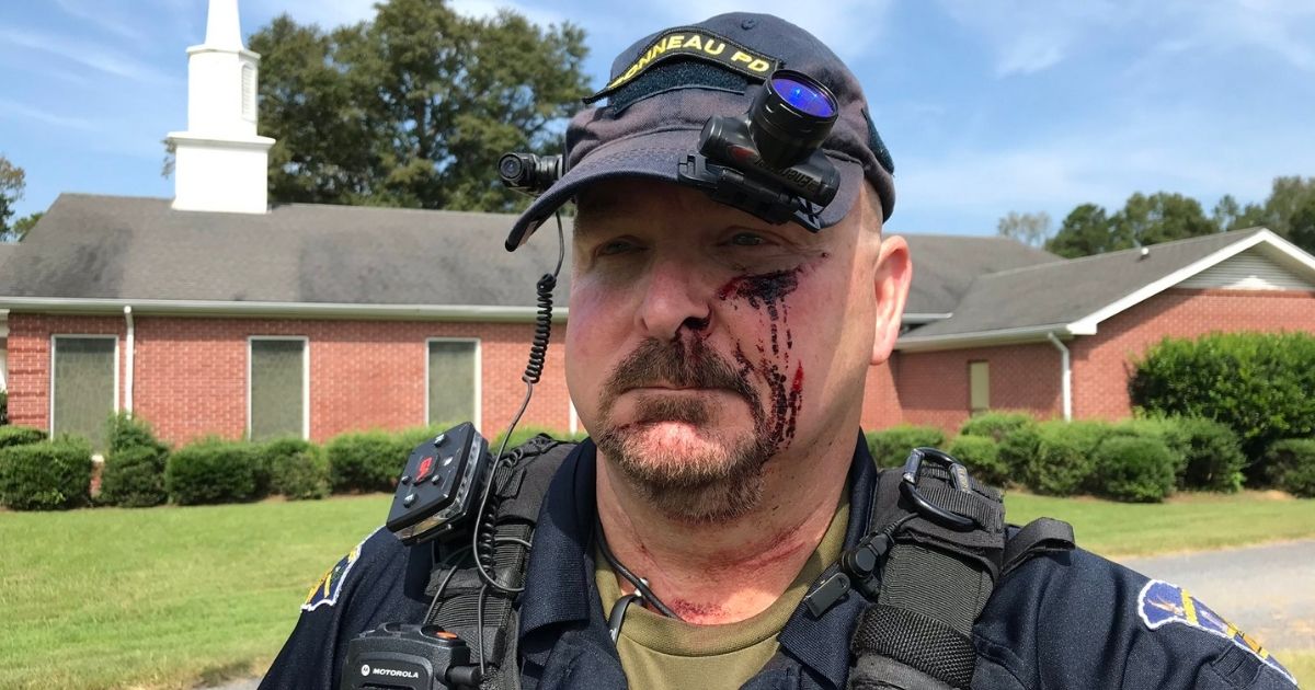 Franco Fuda, the police chief of Bonneau, South Carolina, was stabbed in the face.