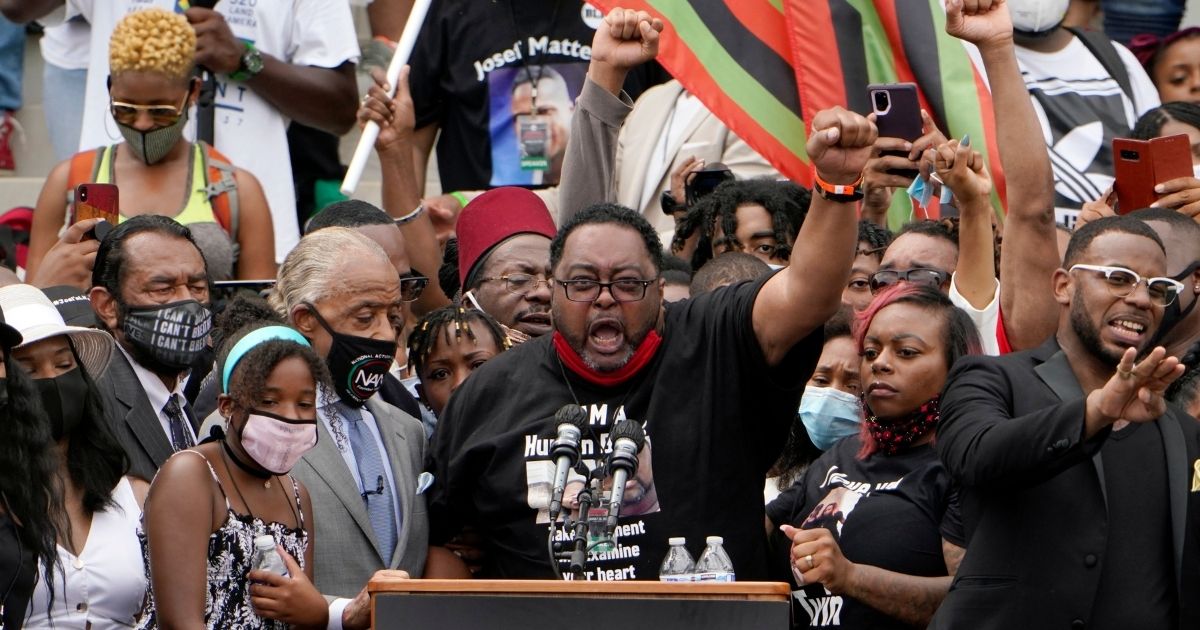 Jacob Blake Sr., father of Jacob Blake, speaks at the March on Washington on Aug. 28, 2020, at the Lincoln Memorial in Washington.