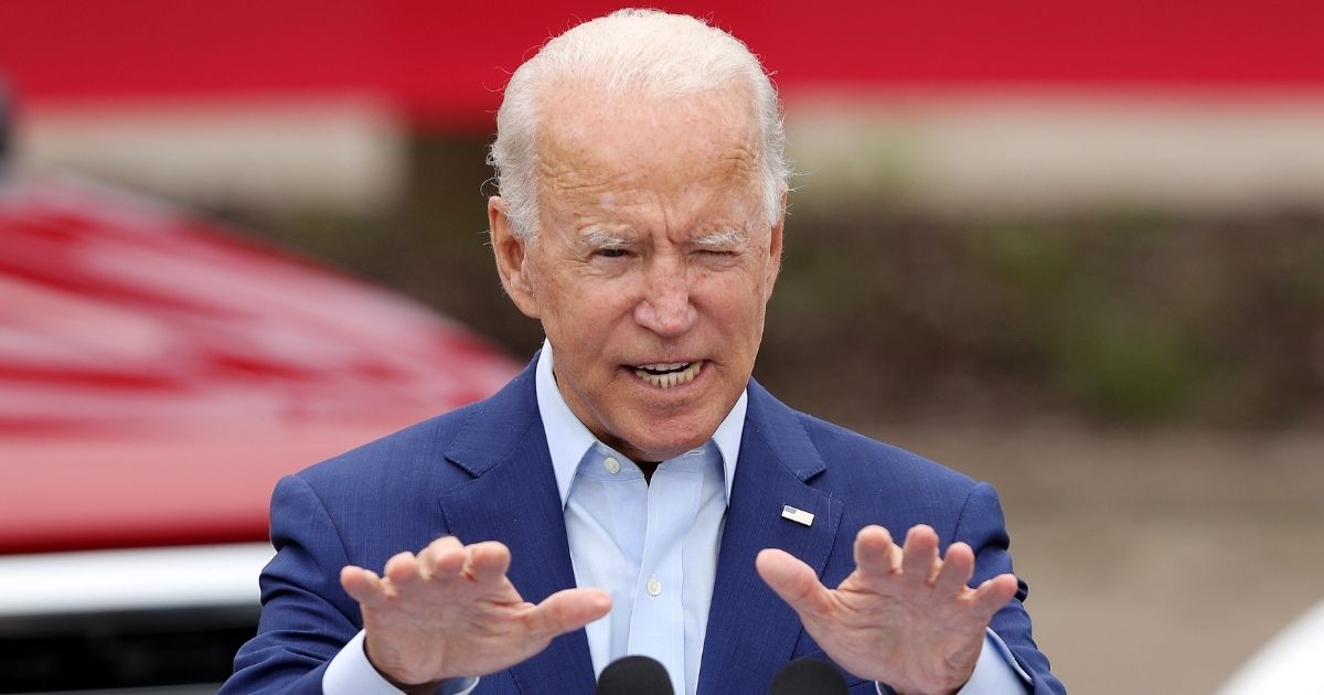 Democratic presidential nominee Joe Biden campaigns outside the United Auto Workers Region 1 offices in Warren, Michigan, on Sept. 9, 2020.