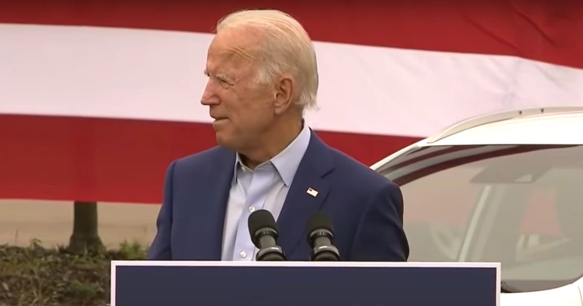 Democratic presidential nominee Joe Biden speaks in Warren, Michigan.