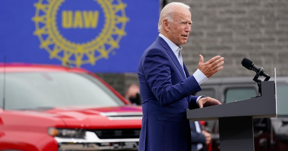 Democratic presidential nominee former Vice President Joe Biden speaks in Detroit, on Sept. 9, 2020.
