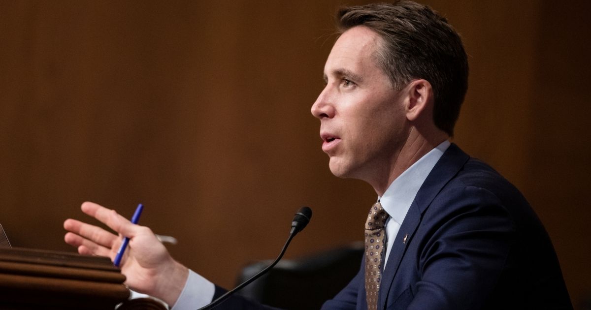 Missouri Republican Sen. Josh Hawley speaks during a Senate Special Committee of Aging hearing on The COVID-19 Pandemic and Senior at the U.S. Capitol on July 21, 2020, in Washington, D.C.