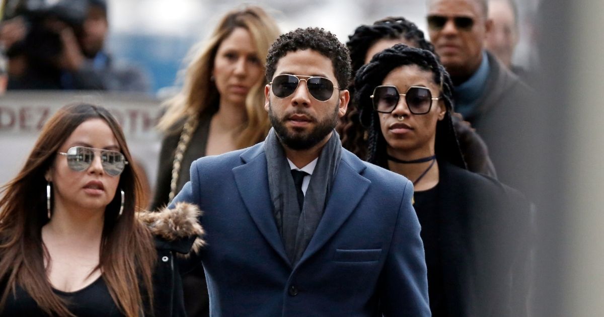 Actor Jussie Smollett arrives at Leighton Criminal Courthouse on March 14, 2019, in Chicago, Illinois.