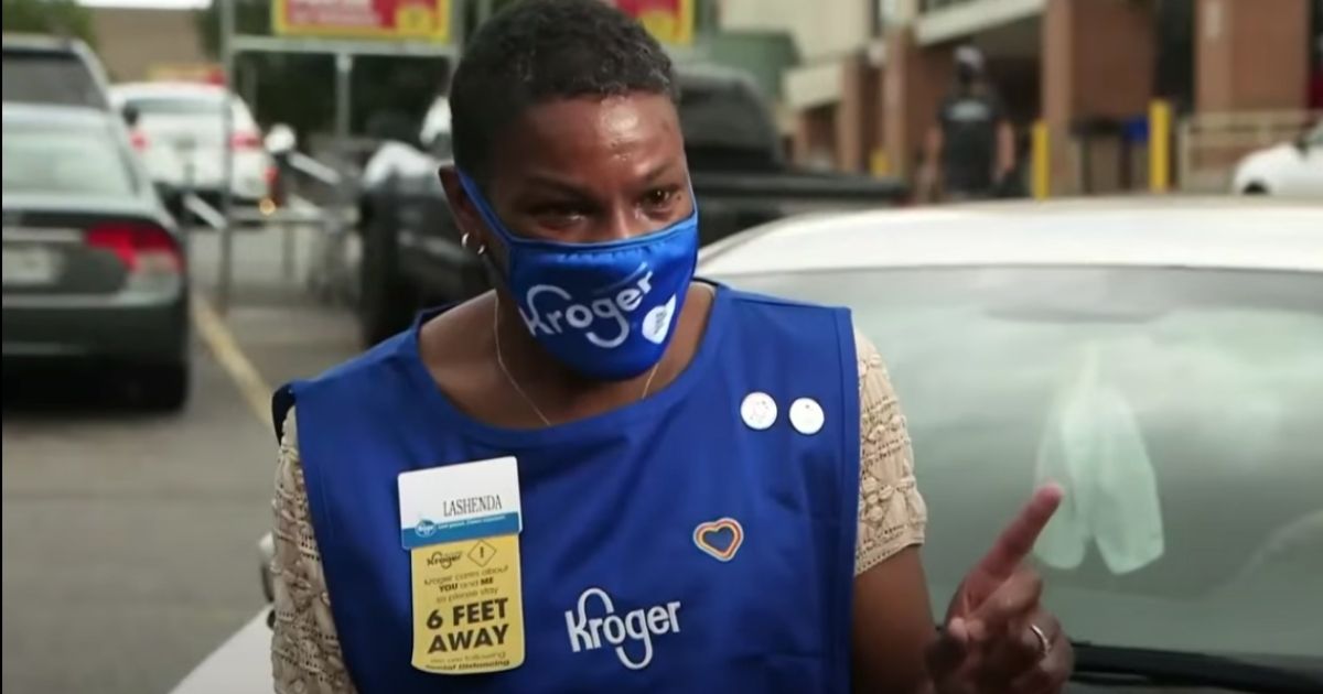 LaShenda Williams, who started out sleeping in her car in a Kroger's parking lot, but now works at that same Kroger's and has her own apartment.