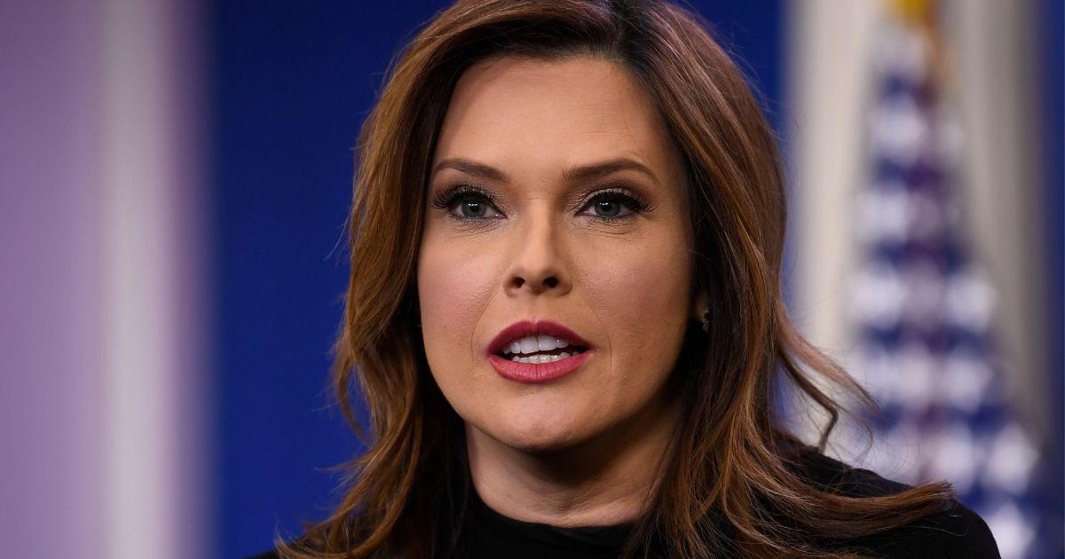 Communications adviser Mercedes Schlapp does a television interview at the White House in Washington on Jan. 29, 2019.