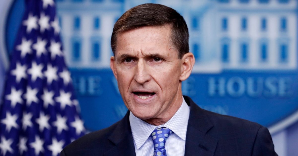 Then-National Security Advisor Michael Flynn speaks during the daily news briefing at the White House on Feb. 1, 2017.