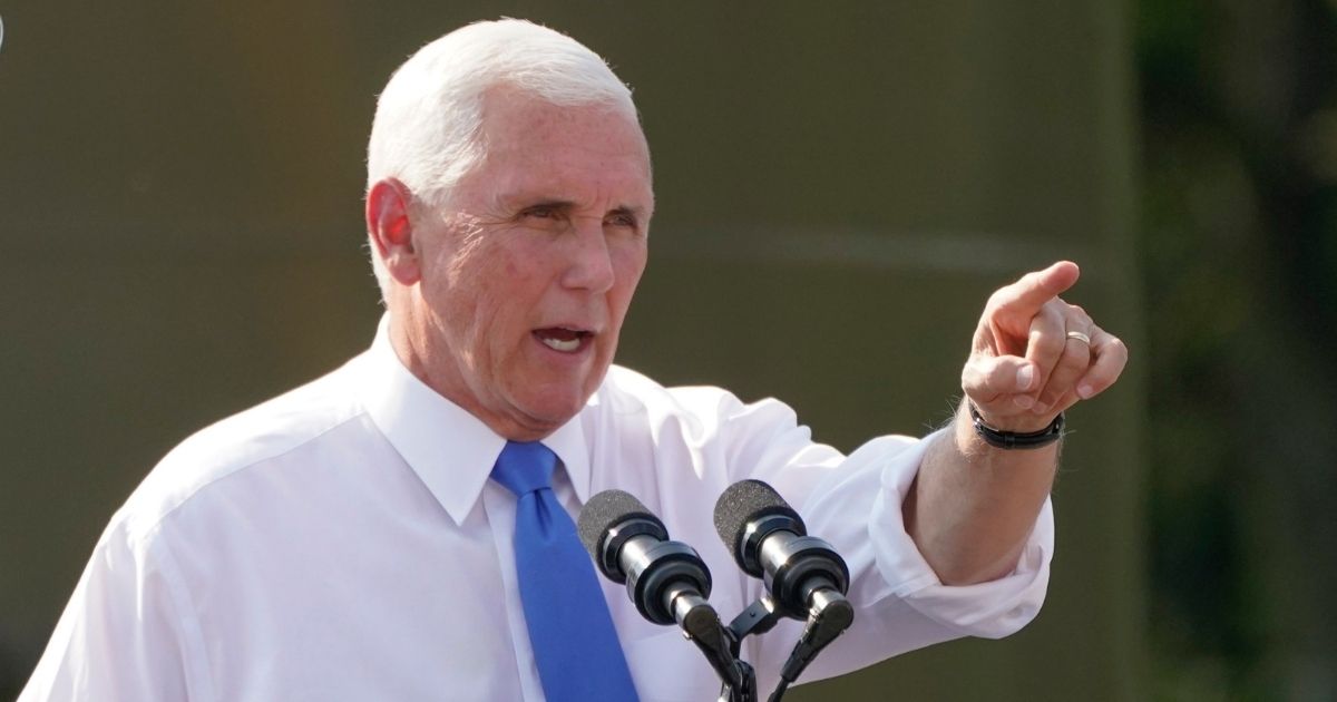 Vice President Mike Pence speaks at a "Workers for Trump" campaign event at a PennEnergy Resources site on Sept. 9. 2020, in Freedom, Pennsylvania.