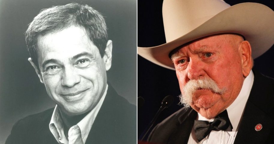 Actors Reni Santoni, left, and Wilford Brimley, right.