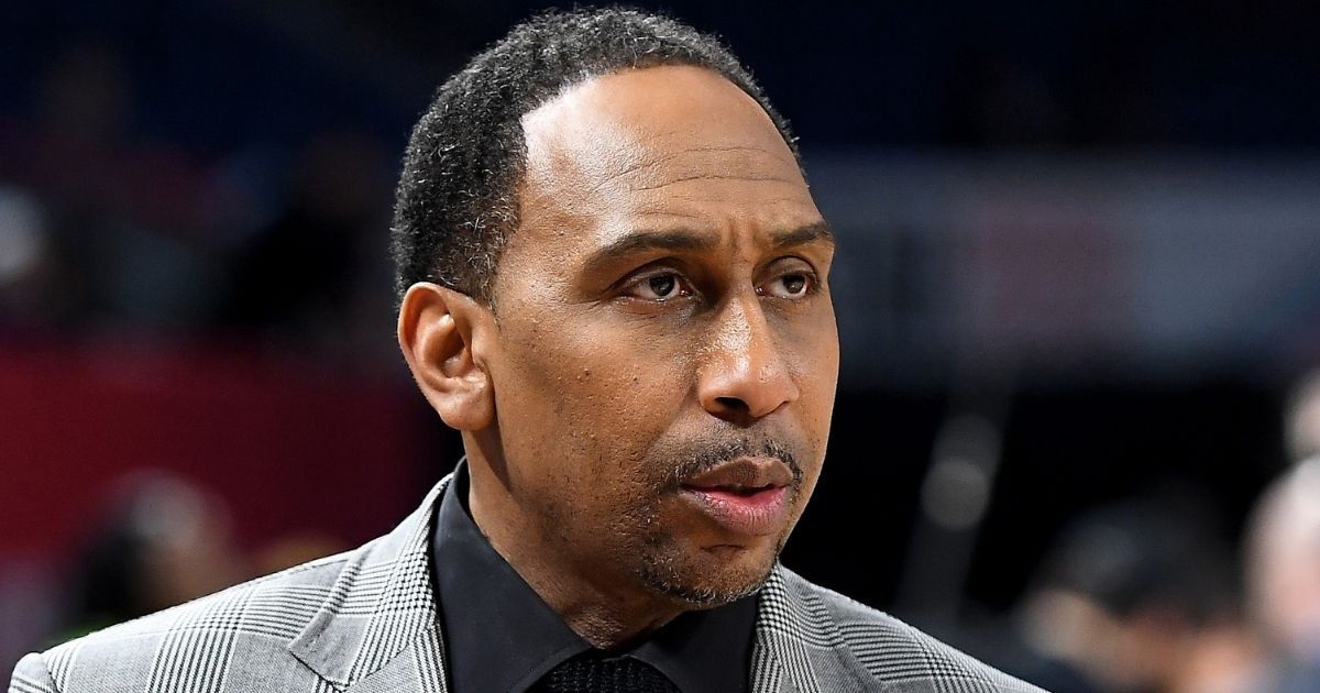 Stephen A. Smith looks on before the NBA All-Star Celebrity Game at Wintrust Arena on Feb.14, 2020.
