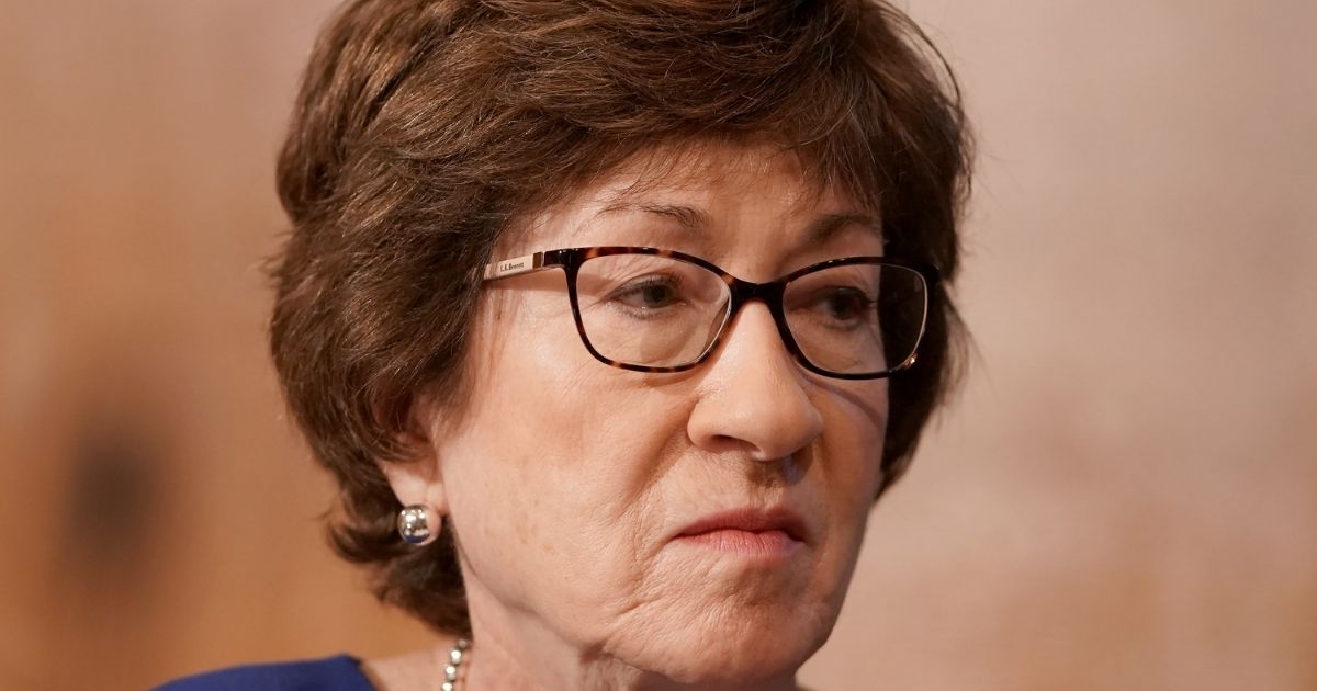 Republican Sen. Susan Collins of Maine is seen during a Senate Health, Education, Labor and Pensions Committee hearing on Sept. 9, 2020.