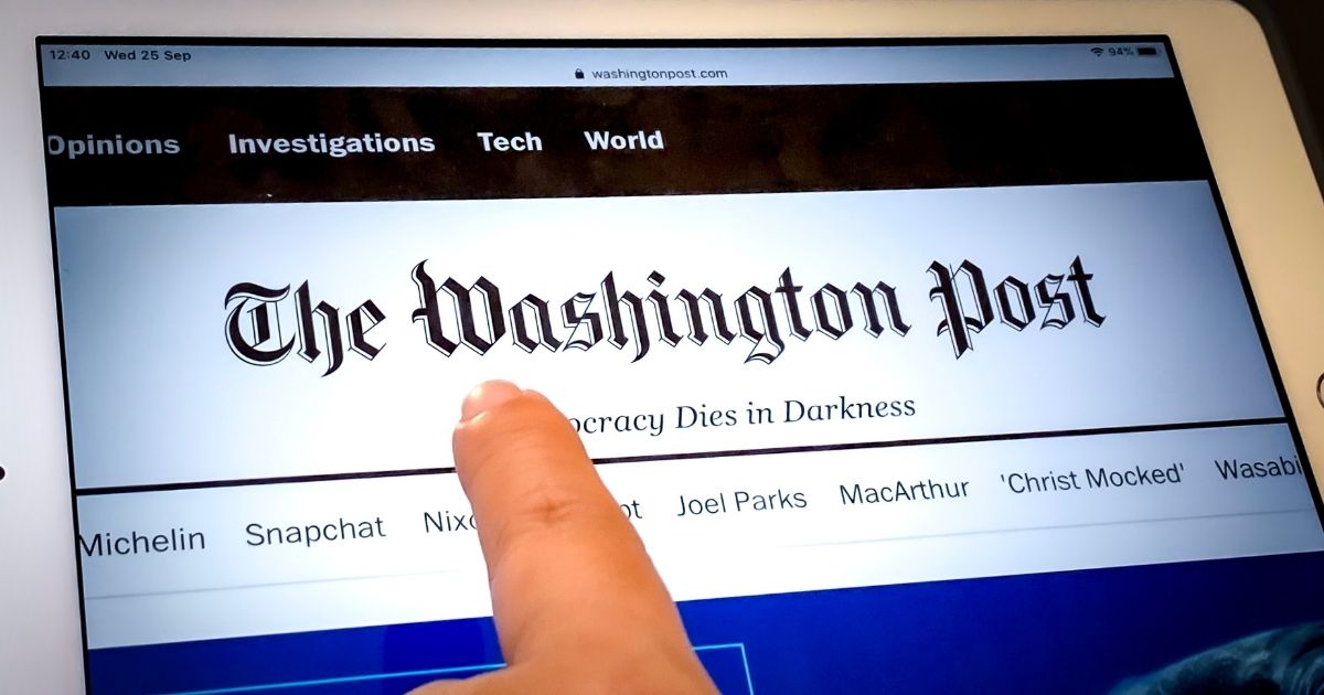 The homepage of The Washington Post's website is pictured above.