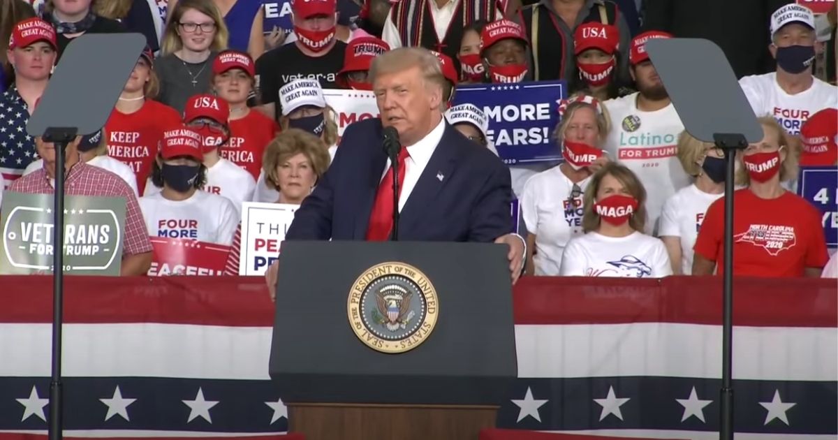 President Donald Trump speaking at a campaign rally in Winston-Salem, North Carolina, on Sept. 8, 2020.