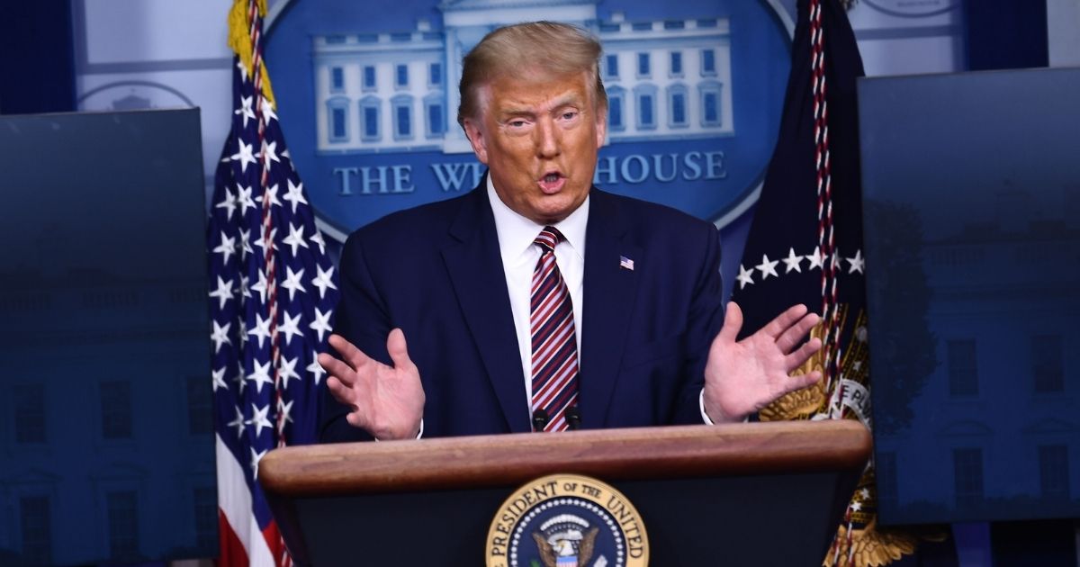 US President Donald Trump speaks during a briefing at the White House September 27, 2020