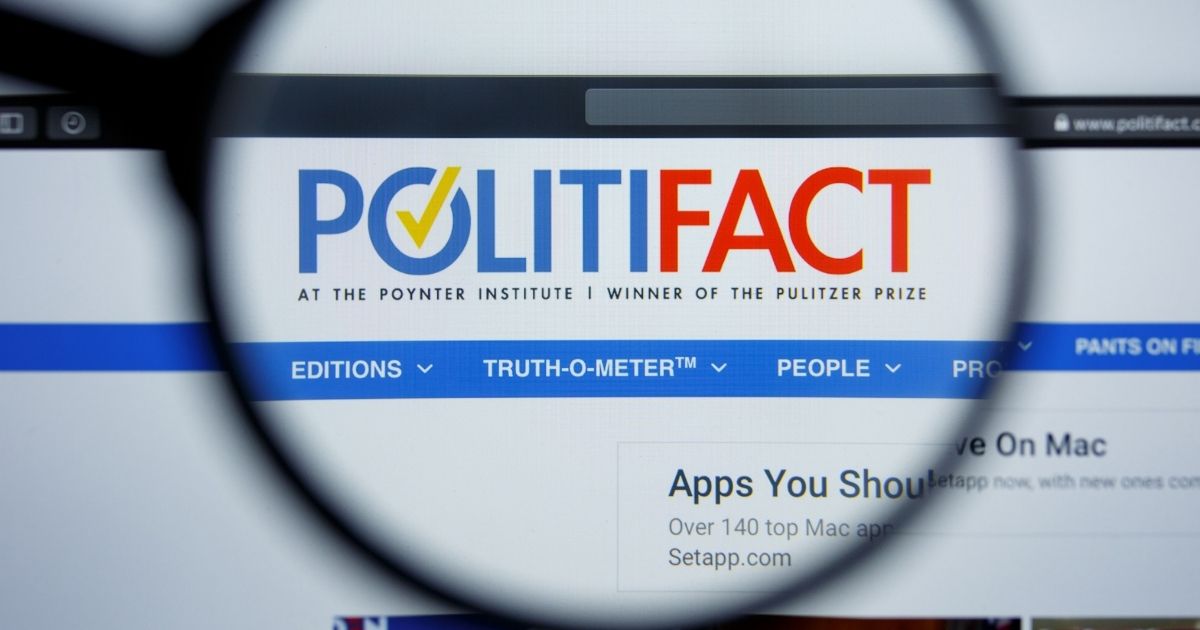 The PolitiFact website's homepage is pictured above.