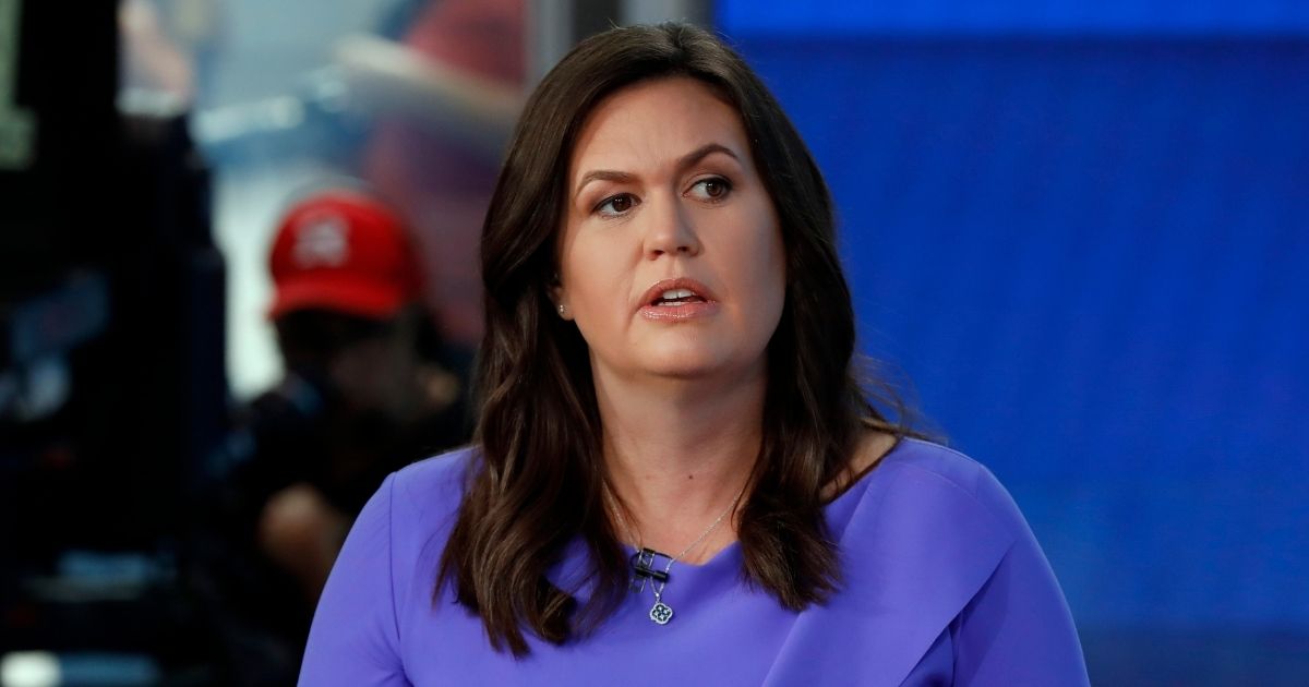 Former White House press secretary Sarah Sanders makes her first appearance on "Fox and Frriends" in New York City on Sept. 6, 2019.