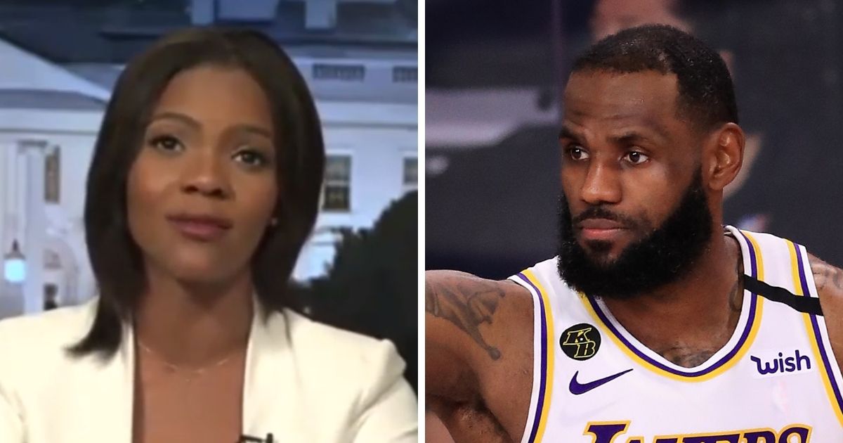 Conservative author and activist Candace Owens, left; Los Angeles Laker LeBron James, right.