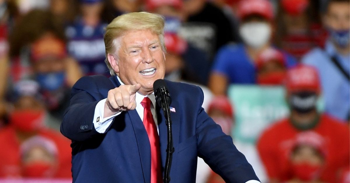 President Donald Trump speaks during a campaign event at Xtreme Manufacturing on Sept. 13, 2020, in Henderson, Nevada.