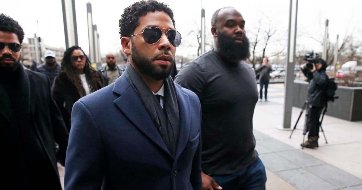 CHICAGO, IL - MARCH 14: Actor Jussie Smollett arrives at Leighton Criminal Courthouse on March 14, 2019 in Chicago, Illinois. Smollett stands accused of arranging a homophobic, racist attack against himself in an attempt to raise his profile because he was dissatisfied with his salary on the Fox television drama "Empire."