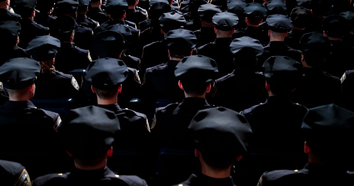 NEW YORK, NY - MARCH 30: The newest members of the New York City Police Department (NYPD) attend their police academy graduation ceremony at the Theater at Madison Square Garden, March 30, 2017 in New York City. Over 600 new officers were sworn in during the ceremony.