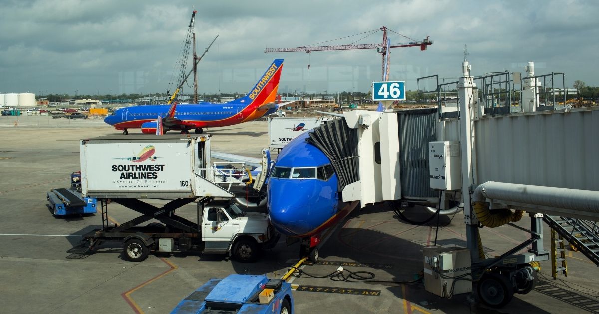 HOUSTON, TEXAS - APRIL 2: A Southwest Airlines plane prepares to depart Hobby Airport April 2, 2014 in Houston, Texas.