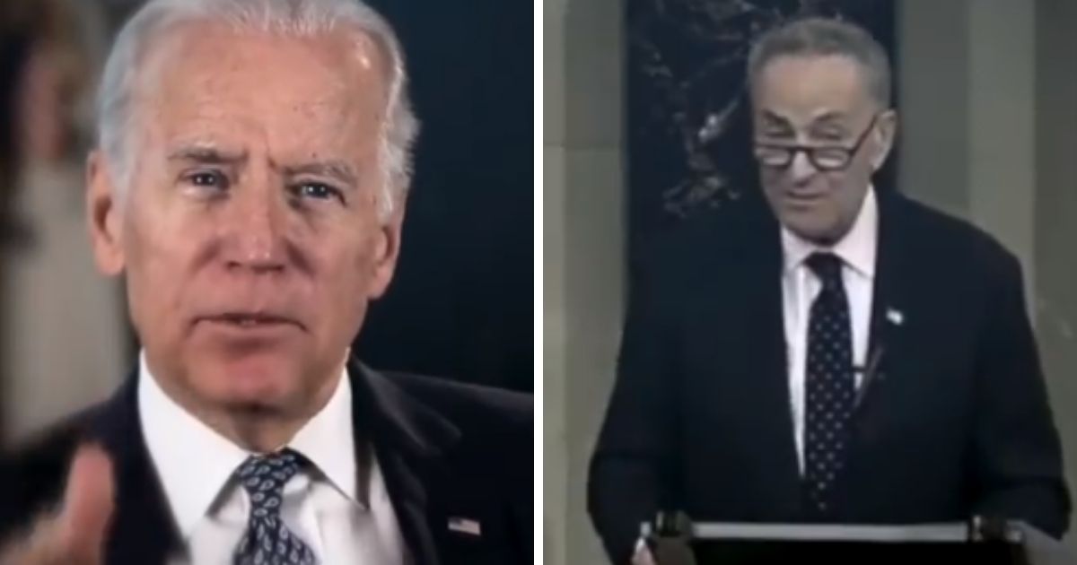 Former Vice President Joe Biden, left; and Senate Minority Leader Chuck Schumer, right.