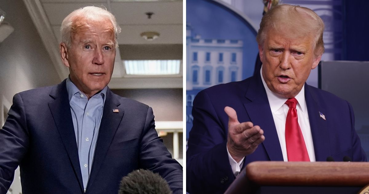 Democratic presidential nominee Joe Biden, left; and President Donald Trump, right.
