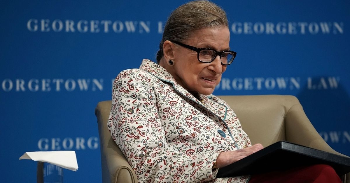 WASHINGTON, DC - SEPTEMBER 26: U.S. Supreme Court Justice Ruth Bader Ginsburg participates in a lecture September 26, 2018 at Georgetown University Law Center in Washington, DC. Justice Ginsburg discussed Supreme Court cases from the 2017-2018 term at the lecture.
