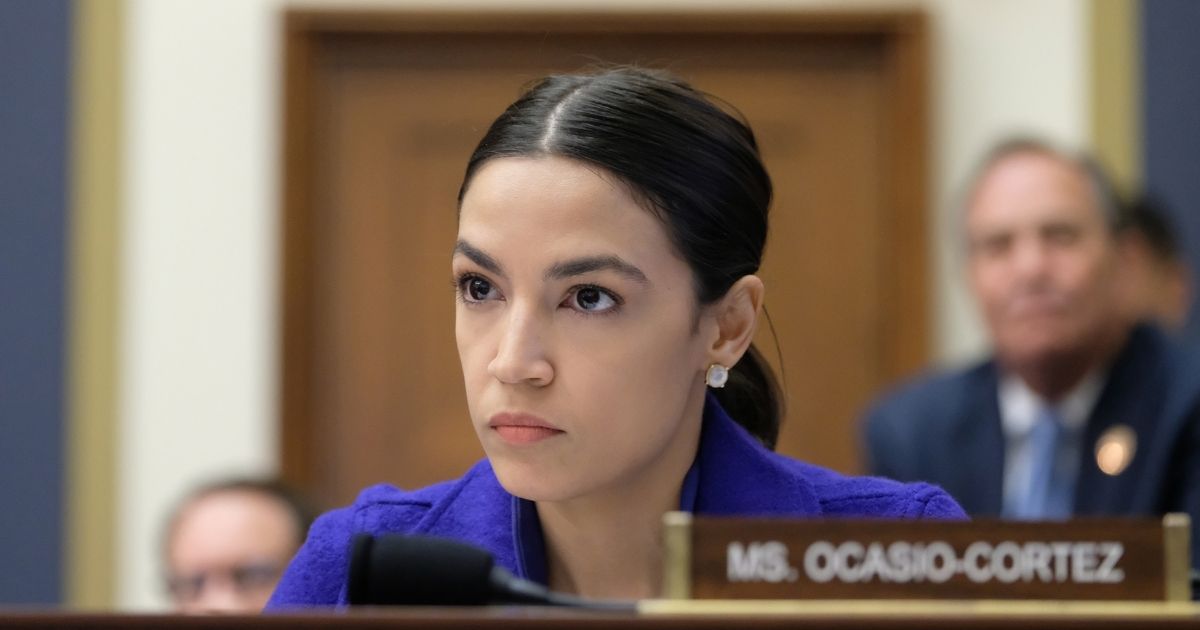 WASHINGTON, DC - APRIL 10: Rep. Alexandria Ocasio-Cortez (D-NY) listens during a House Financial Services Committee hearing on April 10, 2019 in Washington, DC. Seven CEOs of the country’s largest banks were called to testify a decade after the global financial crisis.