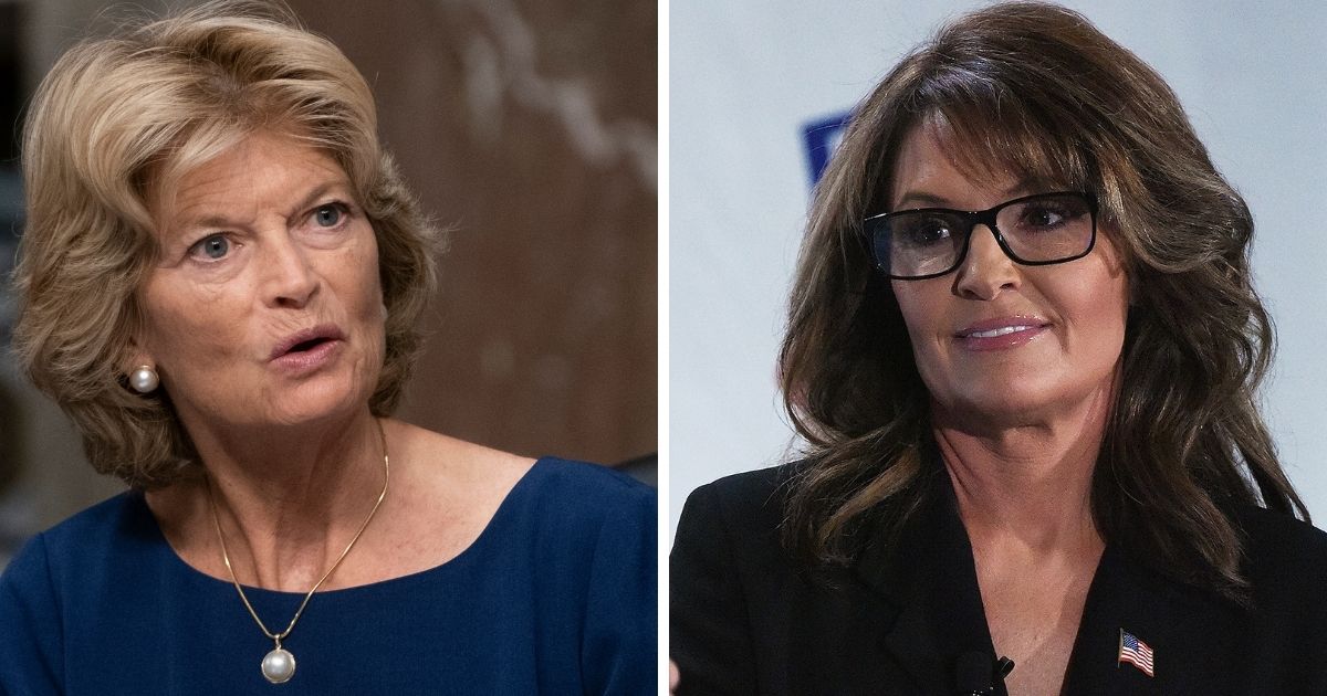 Alaska Sen. Lisa Murkowski, left; and former Alaska Gov. Sarah Palin, right.