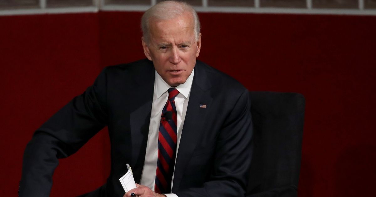 PHILADELPHIA, PENNSYLVANIA - FEBRUARY 19: Former U.S Vice president Joe Biden speaks at the University of Pennsylvania’s Irvine Auditorium February 19, 2019 in Philadelphia, Pennsylvania. Biden joined Amy Gutmann, president of the University of Pennsylvania, in discussing global affairs and other topical subjects, and concluding with questions from the audience.
