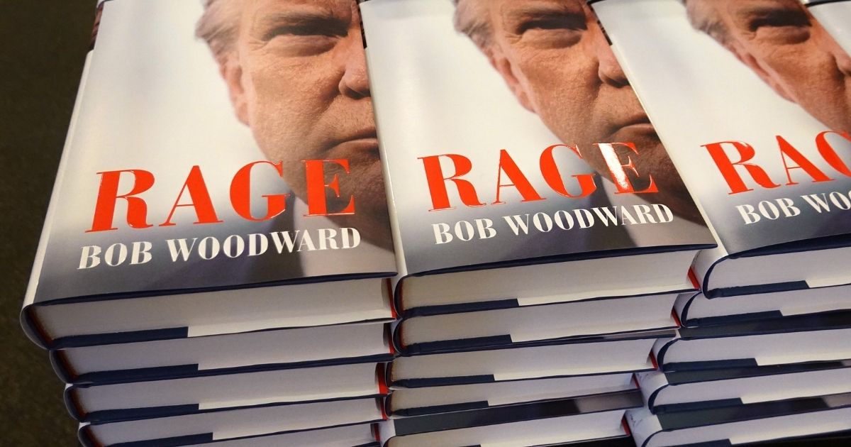 "Rage" by Bob Woodward is offered for sale at a Barnes & Noble store on Sept. 15, 2020, in Chicago.