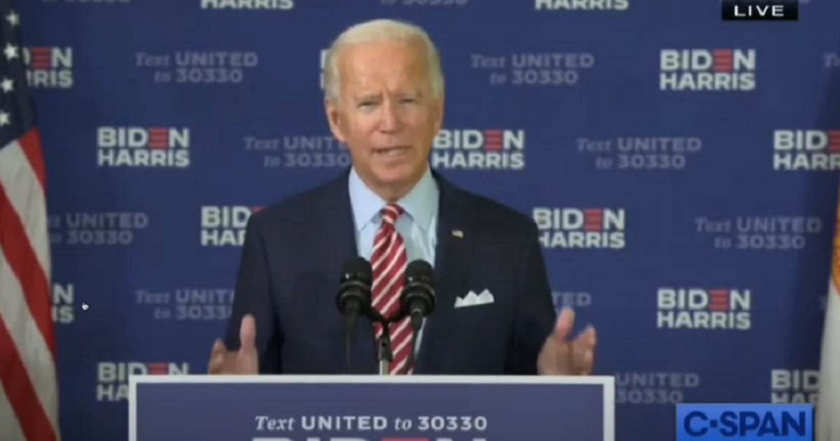 Former Vice President Joe Biden speaks to a veterans group Monday in Tampa, Florida.