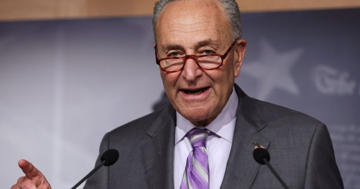 Senate Minority Leader Chuck Schumer speaks during a news conference at the US Capitol on Sept. 9, 2020, in Washington, D.C.