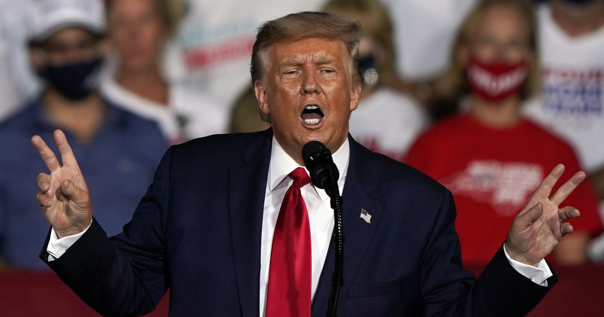 President Donald Trump speaks at a campaign rally on Sept. 8, 2020, in Winston-Salem, North Carolina.