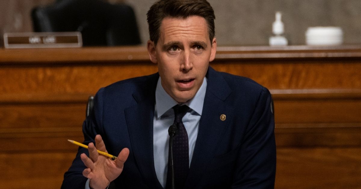 Sen. Josh Hawley speaks during a Senate Judiciary Committee hearing on Capitol Hill on Aug. 5, 2020, in Washington, D.C.