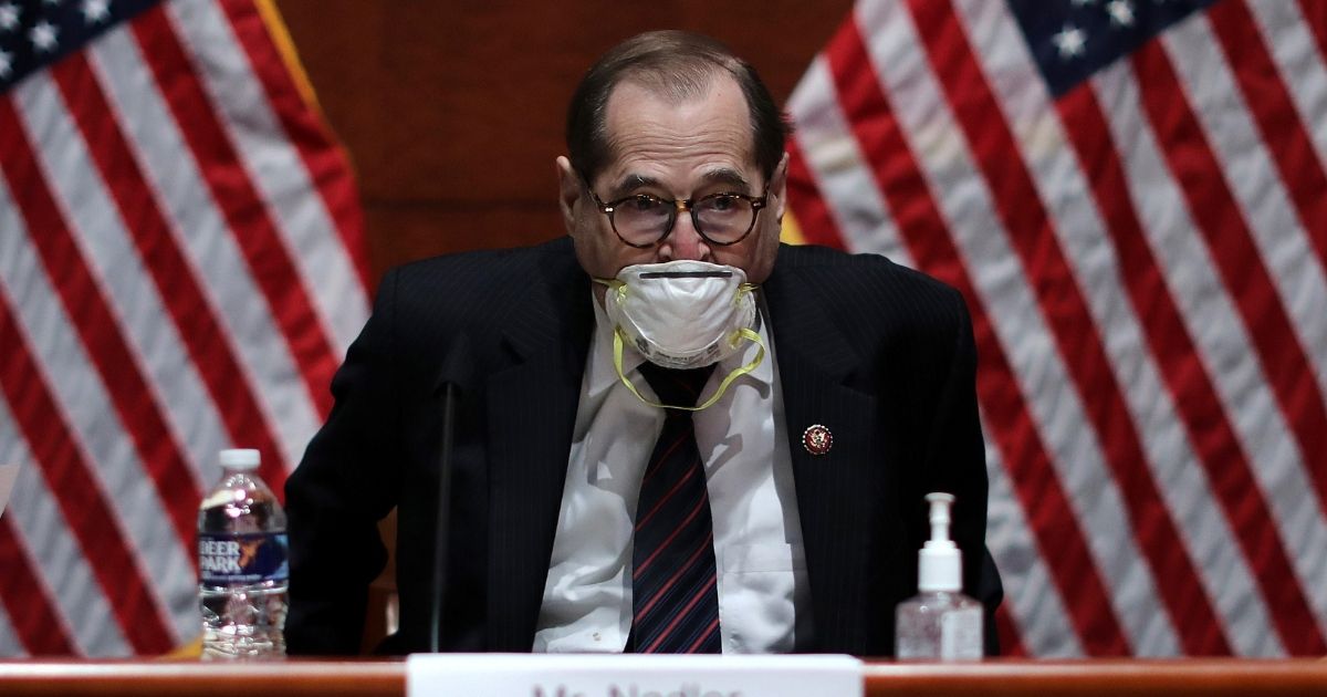 Rep. Jerry Nadler questions Attorney General William Barr during a House Judiciary Committee hearing on July 28, 2020, in Washington, D.C.