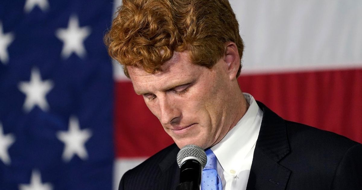 U.S. Rep. Joe Kennedy III speaks outside his campaign headquarters in Watertown, Massachusetts, after conceding defeat to incumbent U.S. Sen. Edward Markey on Sept. 1, 2020, in the Massachusetts Democratic Senate primary.