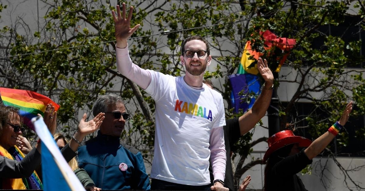 State Senator Scott Weiner rides in support of Kamala Harris during the San Francisco Pride Parade and Celebration on June 30, 2019, in San Francisco, California.