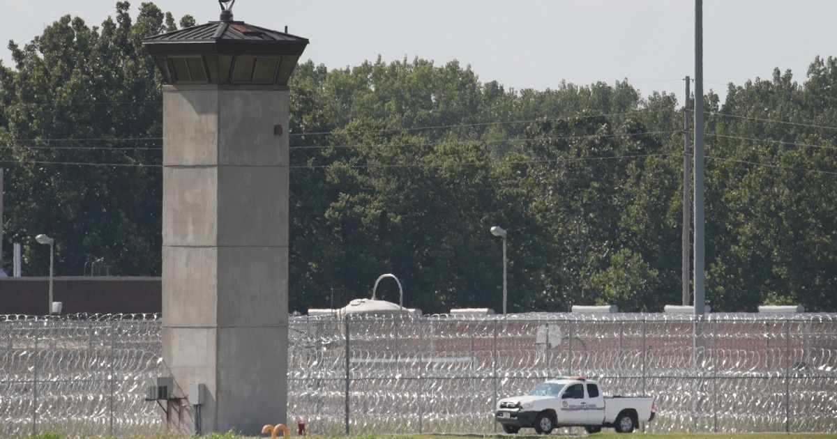 A truck patrols the grounds of the Federal Correctional Complex Terre Haute on July 25, 2019, in Terre Haute, Indiana.