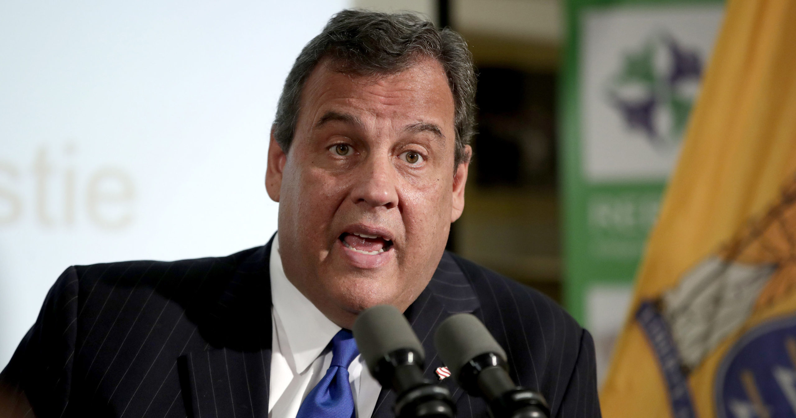 In this Nov. 29, 2017, file photo, New Jersey Gov. Chris Christie speaks during a news conference in Newark, New Jersey. Christie announced on Oct. 3, 2020, that he has tested positive for COVID-19.